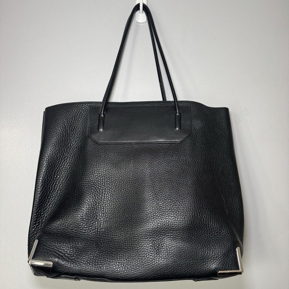 Alexander Wang "Prisma" Tote Black Pebbled Leather Structured Silver Hardware